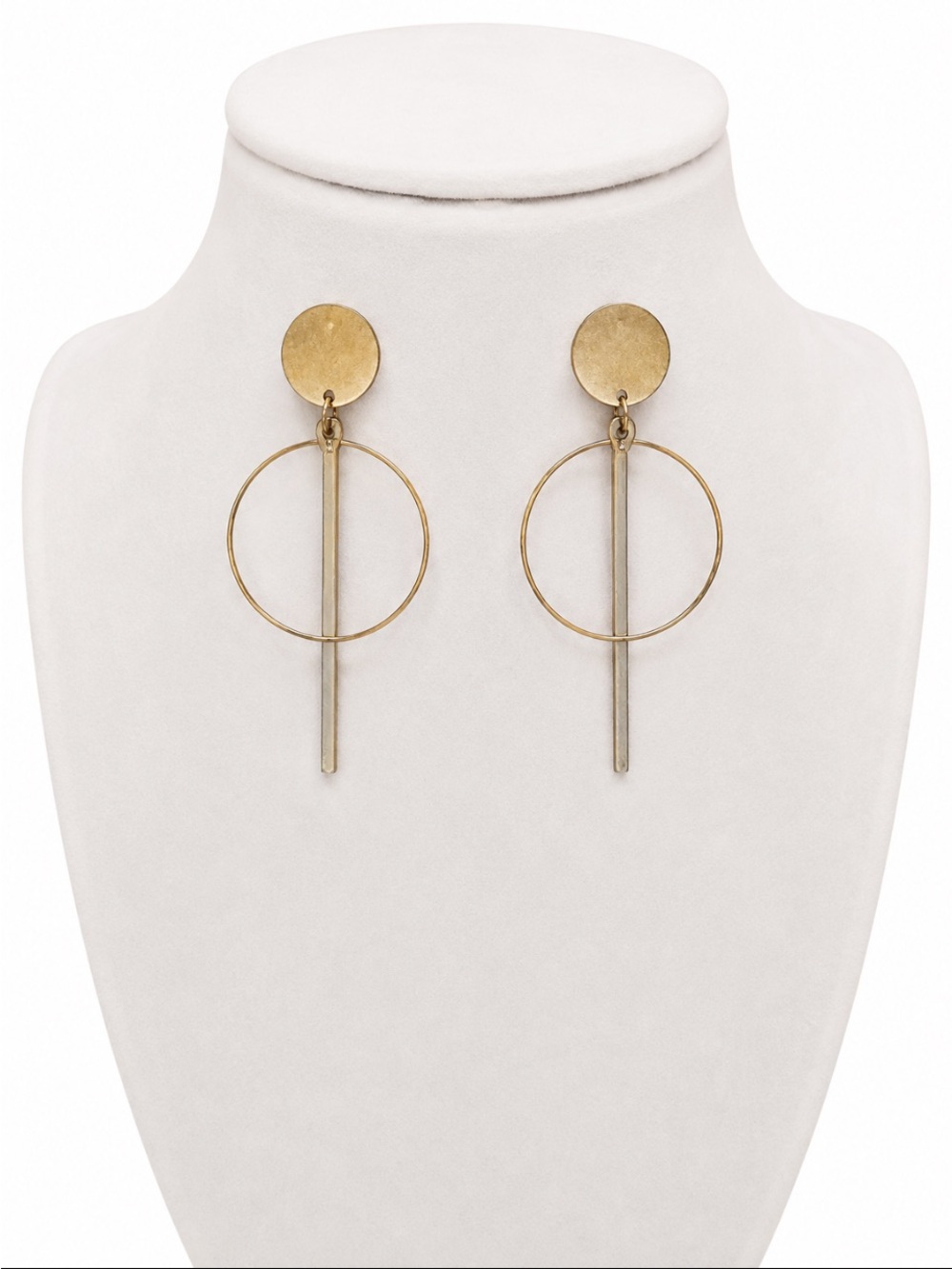 ARGENTO VIVO Gold-Tone Geometric Hoop & Bar Statement Earrings